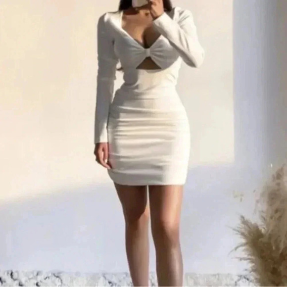 🍁 Zara cut out draped mini dress Small 8680/318 - Picture 3 of 11